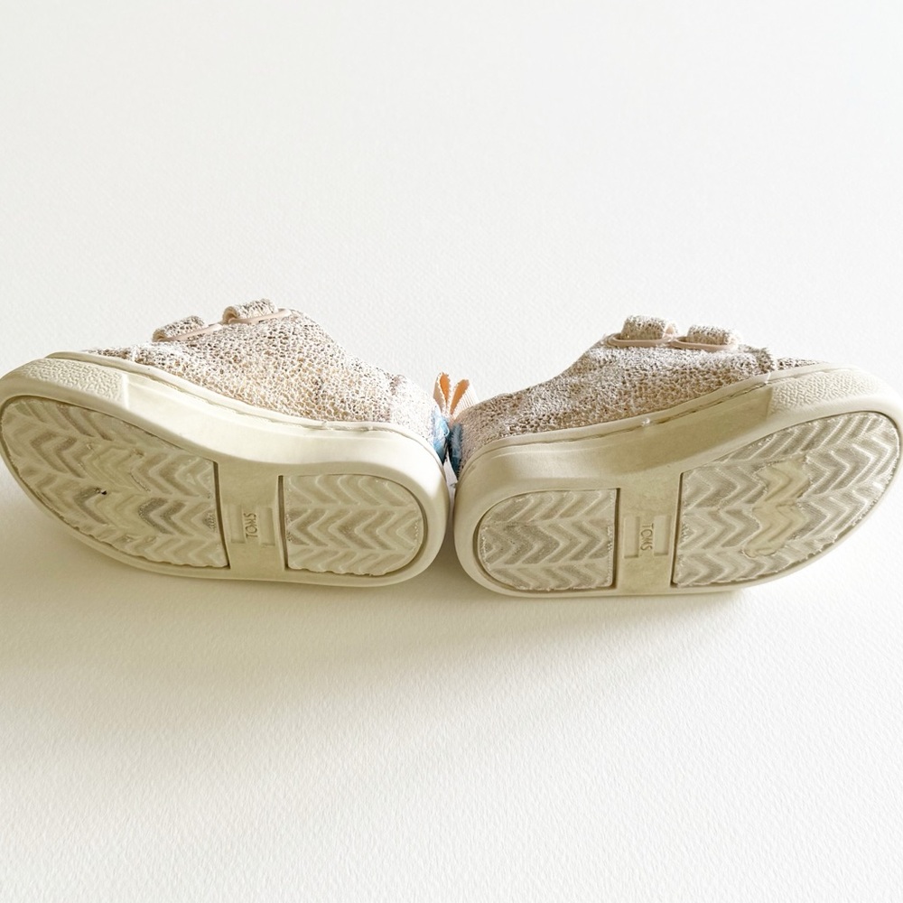 Toms Toddler Rose Gold Crackle Foil Lenny Sneaker - Picture 7 of 13
